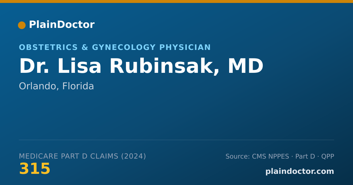 Shareable card for Lisa Rubinsak, MD - Obstetrics & Gynecology Physician, Orlando, FL