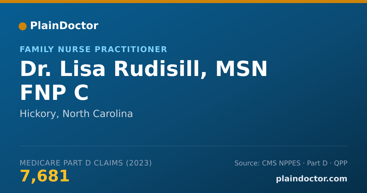 Shareable card for Lisa Rudisill, MSN FNP C - Family Nurse Practitioner, Hickory, NC