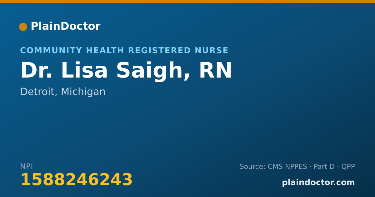 Shareable card for Lisa Saigh, RN - Community Health Registered Nurse, Detroit, MI