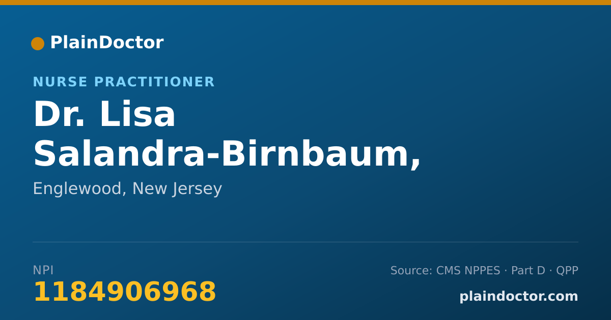 Shareable card for Lisa Salandra-Birnbaum, NP-C, APN-C - Nurse Practitioner, Englewood, NJ