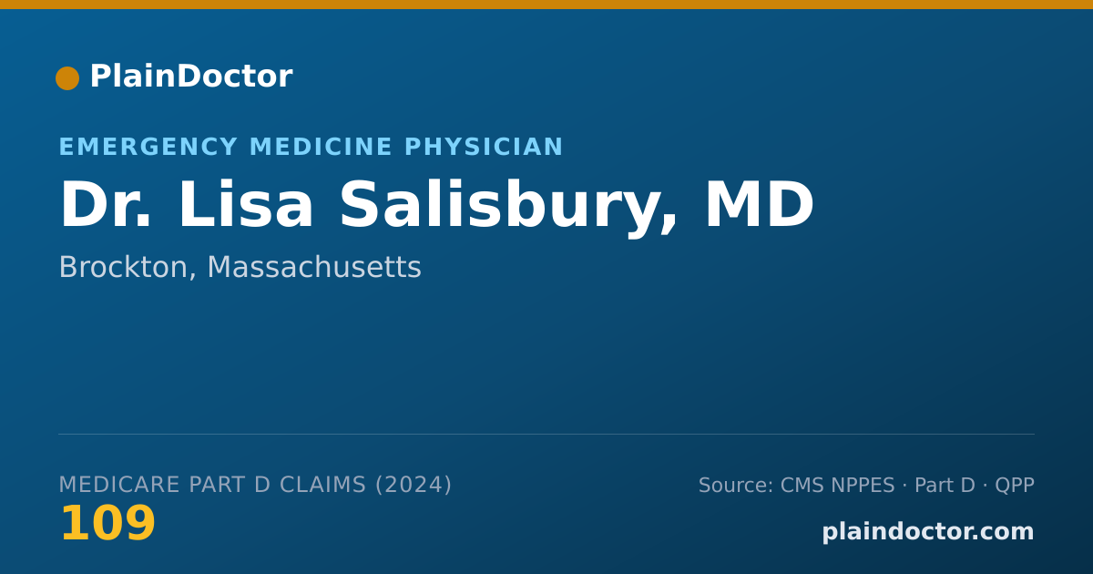 Shareable card for Lisa Salisbury, MD - Emergency Medicine Physician, Brockton, MA