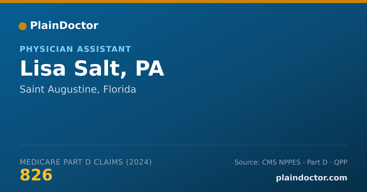 Shareable card for Lisa Salt, PA - Physician Assistant, Saint Augustine, FL