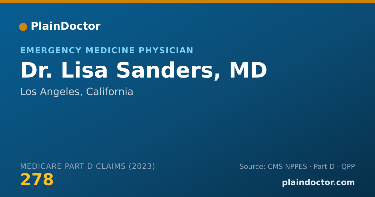 Shareable card for Lisa Sanders, MD - Emergency Medicine Physician, Los Angeles, CA