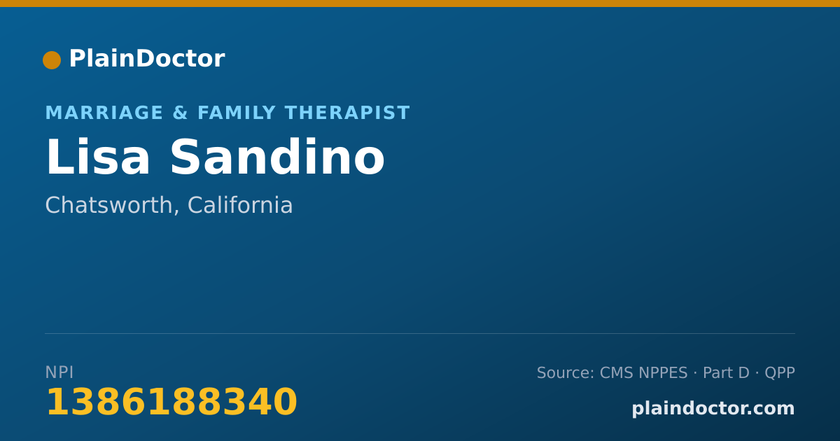 Shareable card for Lisa Sandino - Marriage & Family Therapist, Chatsworth, CA