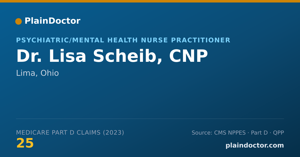 Shareable card for Lisa Scheib, CNP - Psychiatric/Mental Health Nurse Practitioner, Lima, OH