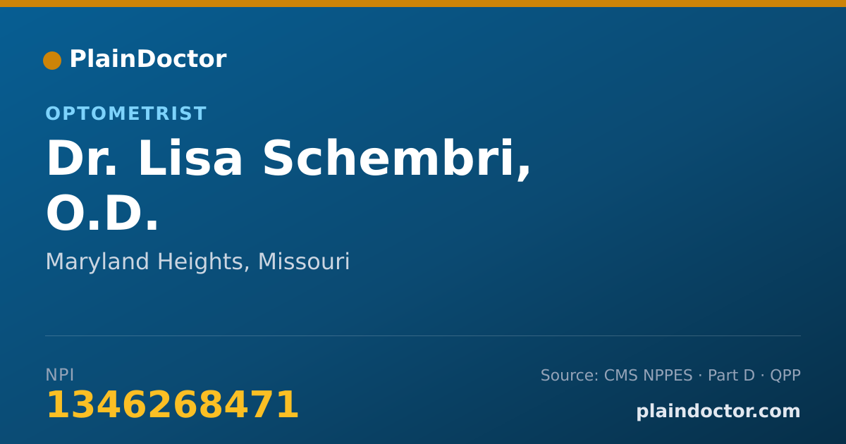 Shareable card for Lisa Schembri, O.D. - Optometrist, Maryland Heights, MO