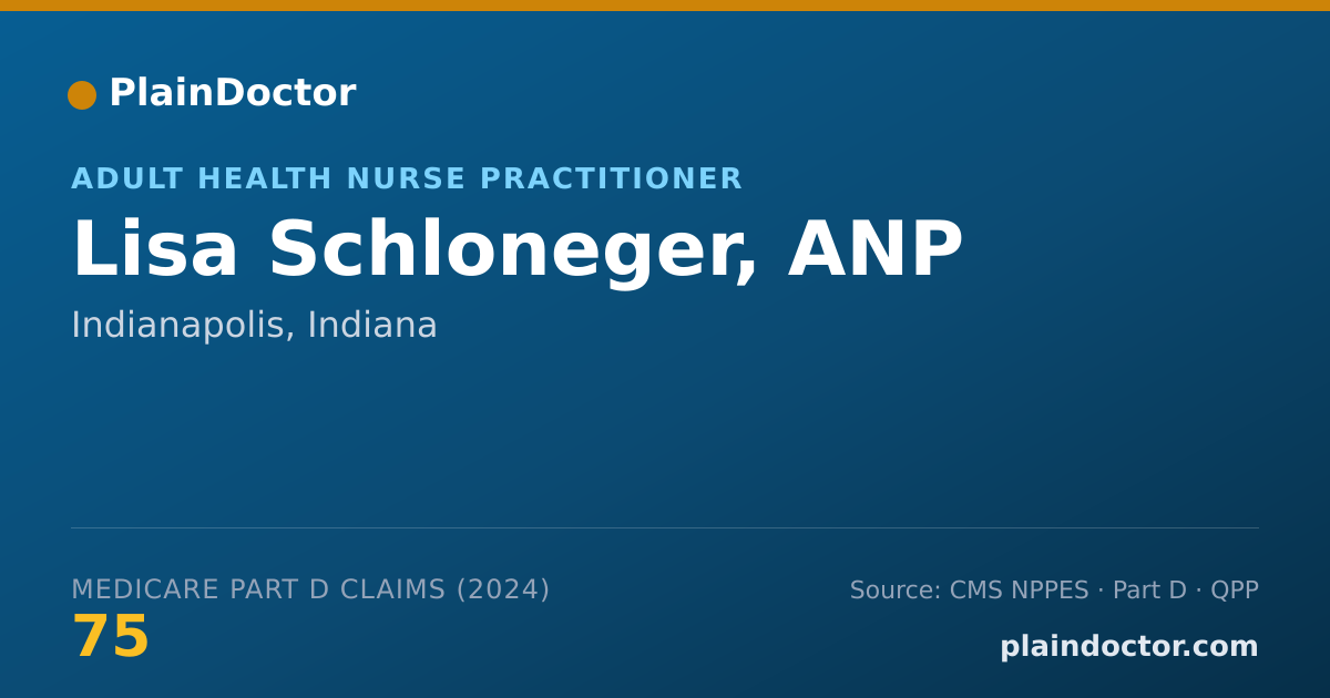 Shareable card for Lisa Schloneger, ANP - Adult Health Nurse Practitioner, Indianapolis, IN