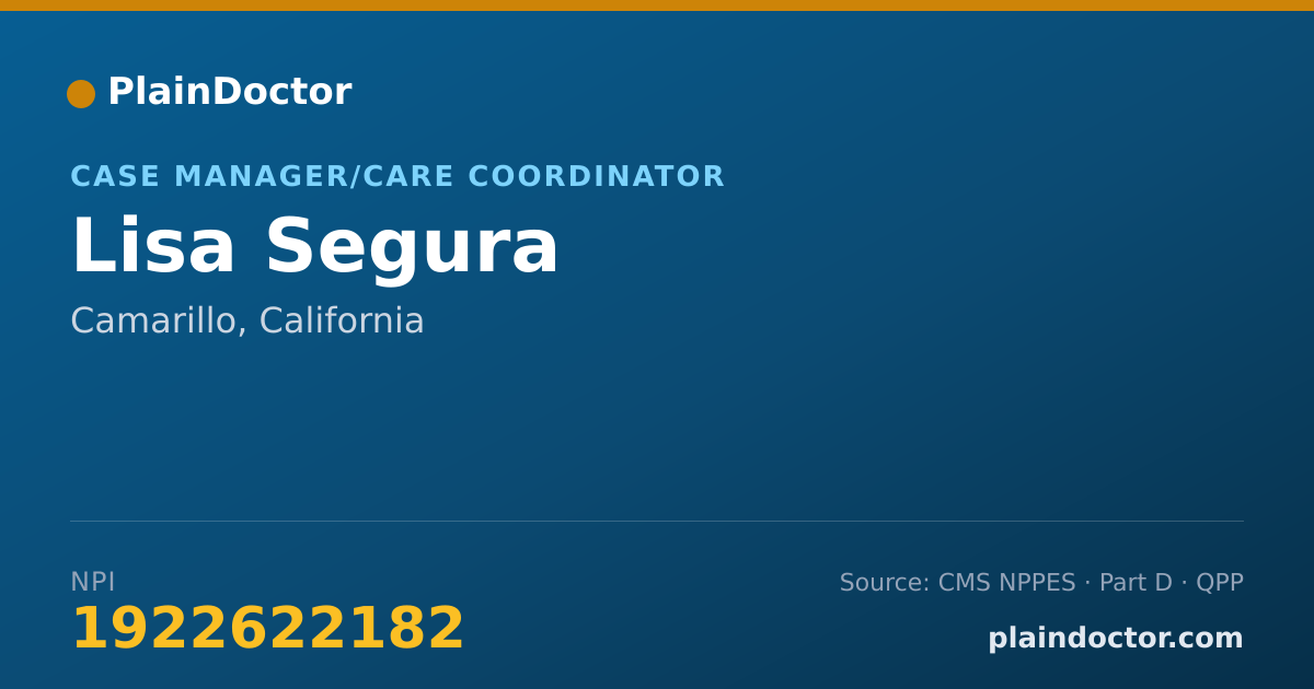 Shareable card for Lisa Segura - Case Manager/Care Coordinator, Camarillo, CA