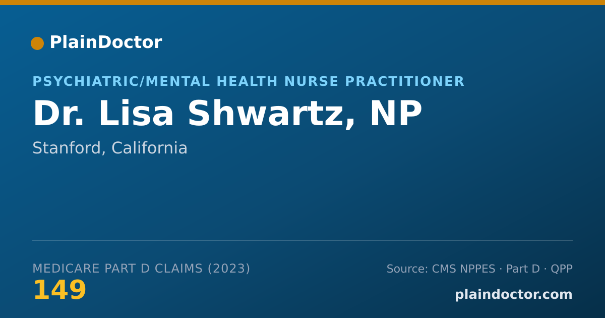 Shareable card for Lisa Shwartz, NP - Psychiatric/Mental Health Nurse Practitioner, Stanford, CA