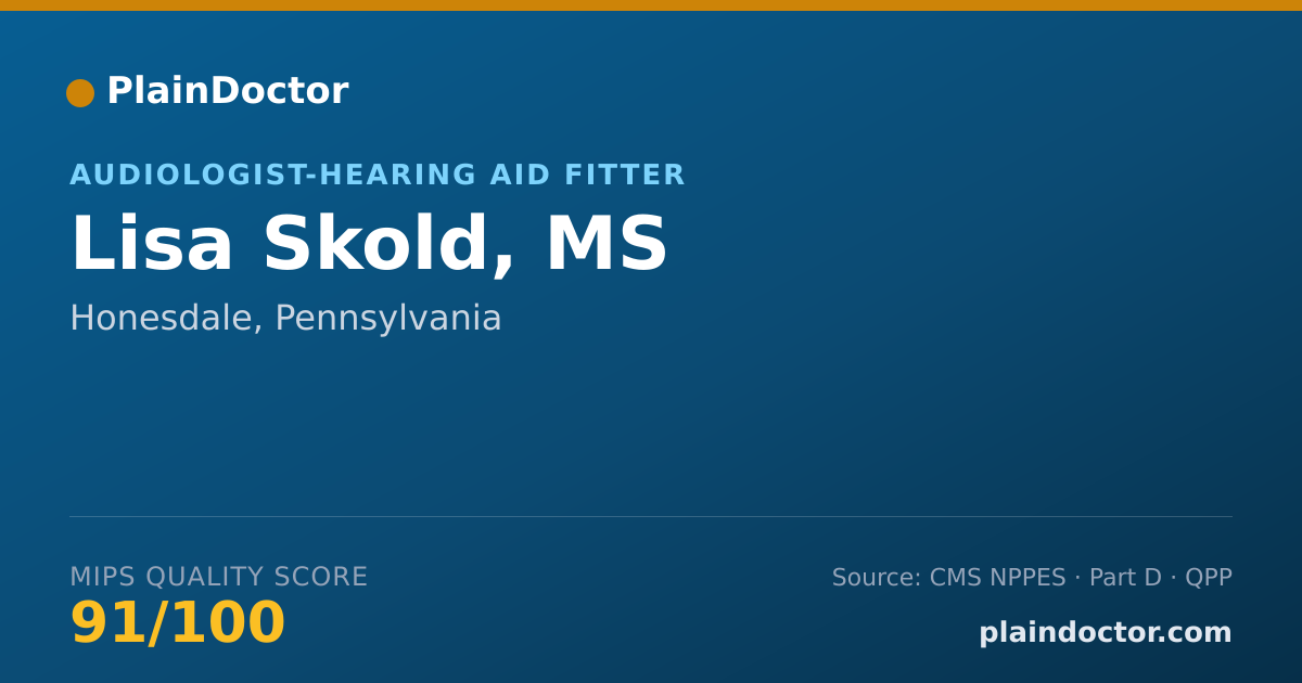 Shareable card for Lisa Skold, MS - Audiologist-Hearing Aid Fitter, Honesdale, PA
