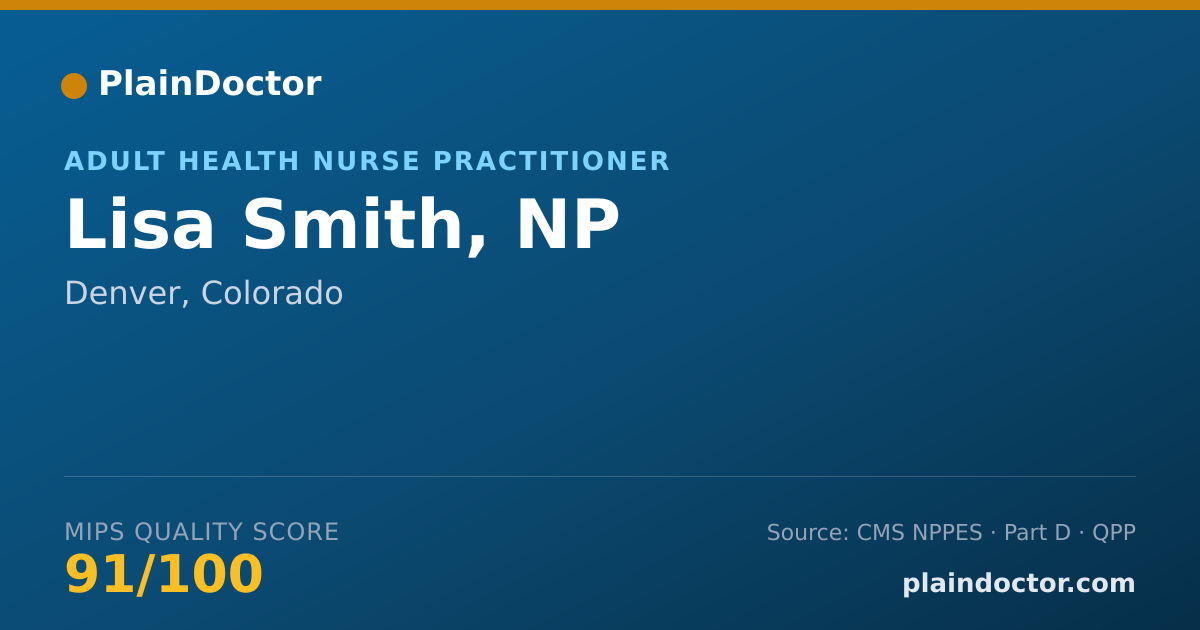 Shareable card for Lisa Smith, NP - Adult Health Nurse Practitioner, Denver, CO