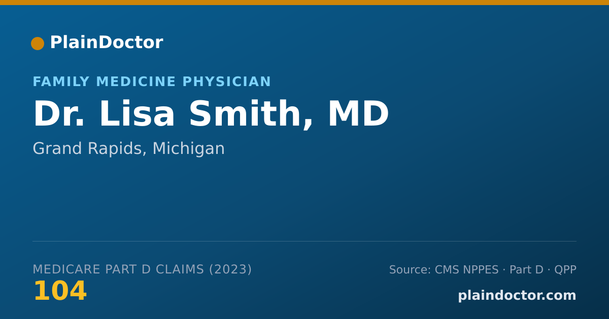 Shareable card for Lisa Smith, MD - Family Medicine Physician, Grand Rapids, MI