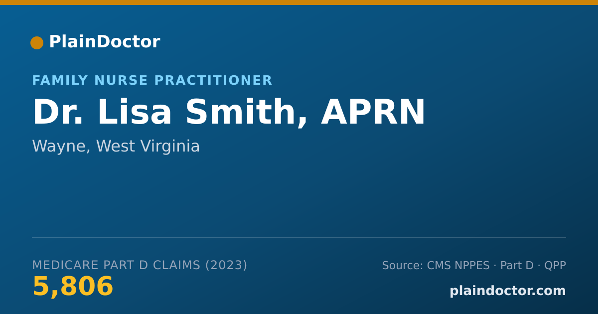 Shareable card for Lisa Smith, APRN - Family Nurse Practitioner, Wayne, WV