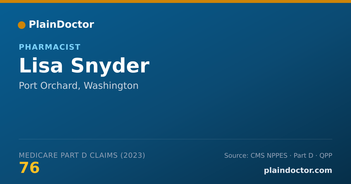Shareable card for Lisa Snyder - Pharmacist, Port Orchard, WA