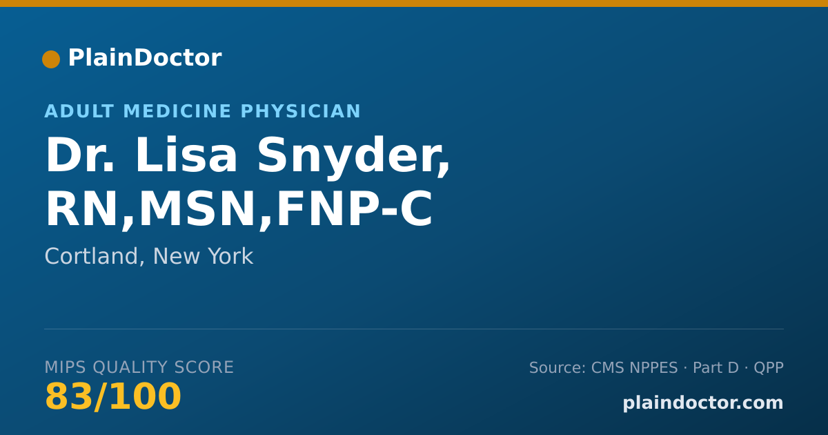 Shareable card for Lisa Snyder, RN,MSN,FNP-C - Adult Medicine Physician, Cortland, NY