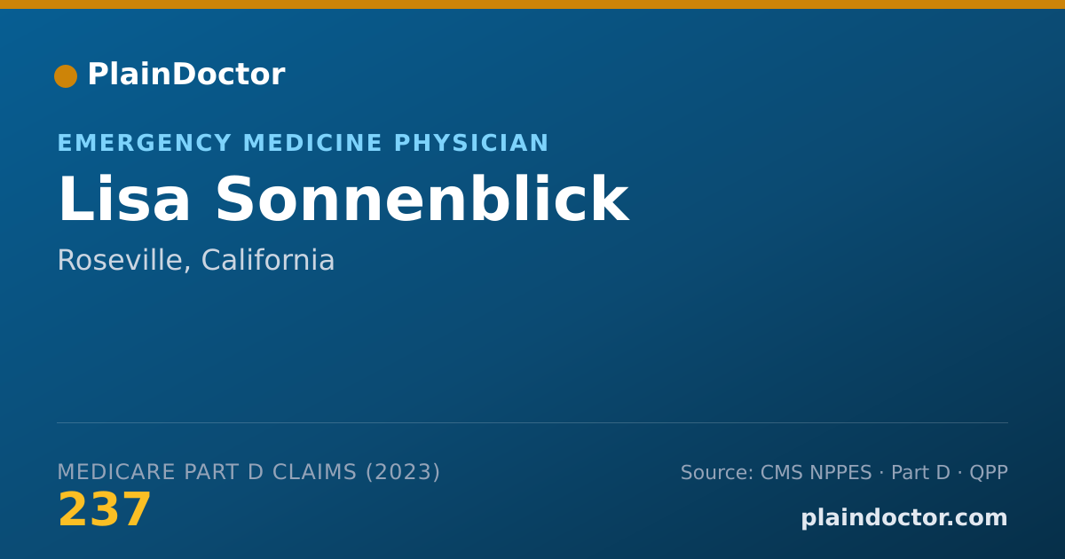 Shareable card for Lisa Sonnenblick - Emergency Medicine Physician, Roseville, CA