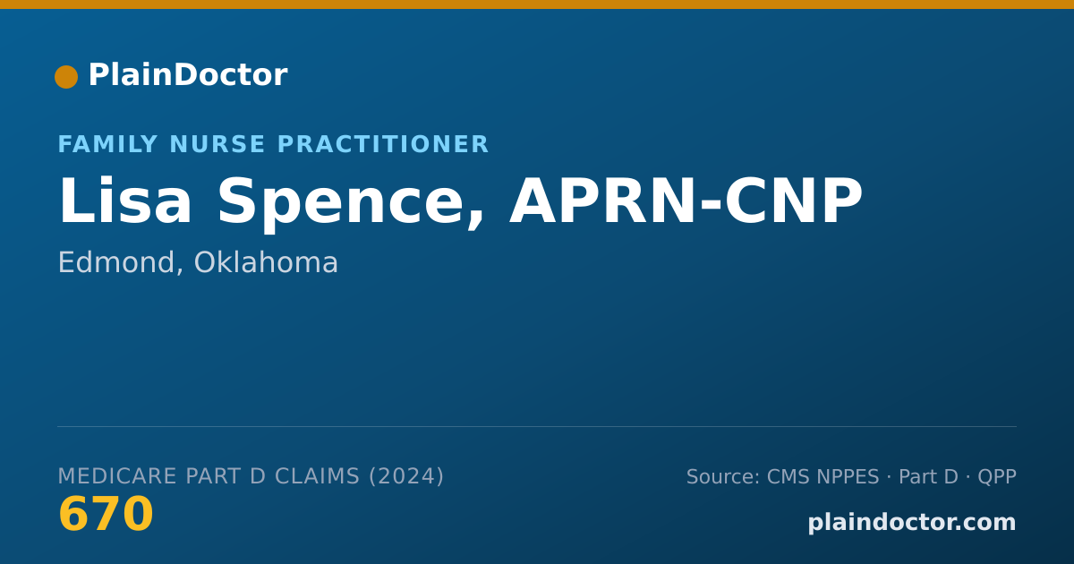 Shareable card for Lisa Spence, APRN-CNP - Family Nurse Practitioner, Edmond, OK
