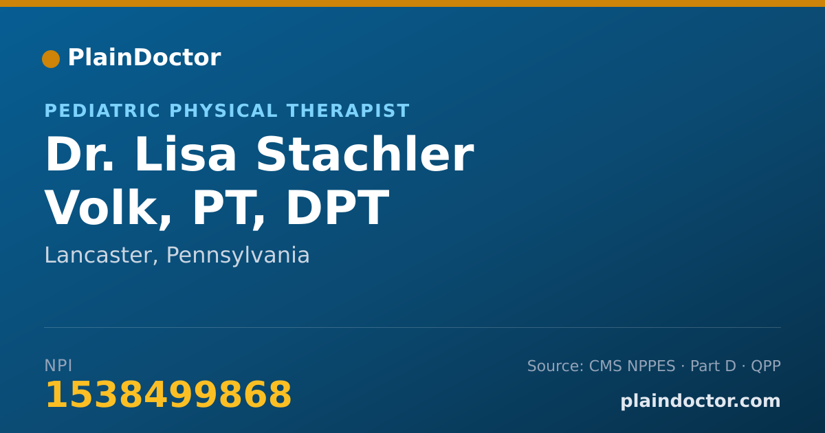 Shareable card for Lisa Stachler Volk, PT, DPT - Pediatric Physical Therapist, Lancaster, PA