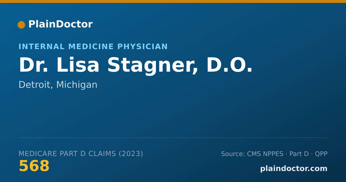 Shareable card for Lisa Stagner, D.O. - Internal Medicine Physician, Detroit, MI