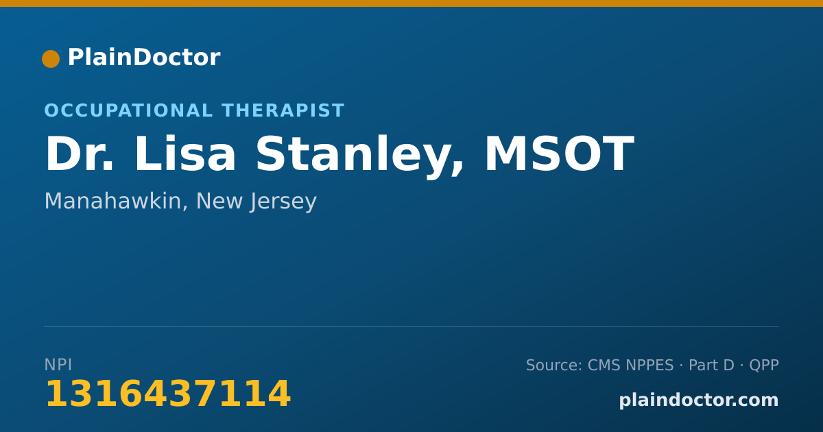 Shareable card for Lisa Stanley, MSOT - Occupational Therapist, Manahawkin, NJ