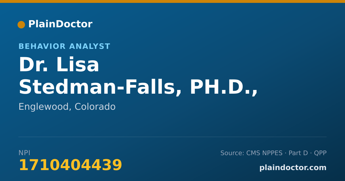Shareable card for Lisa Stedman-Falls, PH.D., B.C.B.A - Behavior Analyst, Englewood, CO
