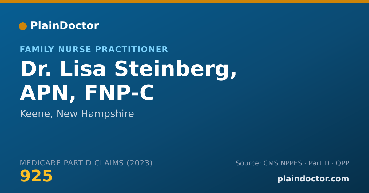 Shareable card for Lisa Steinberg, APN, FNP-C - Family Nurse Practitioner, Keene, NH