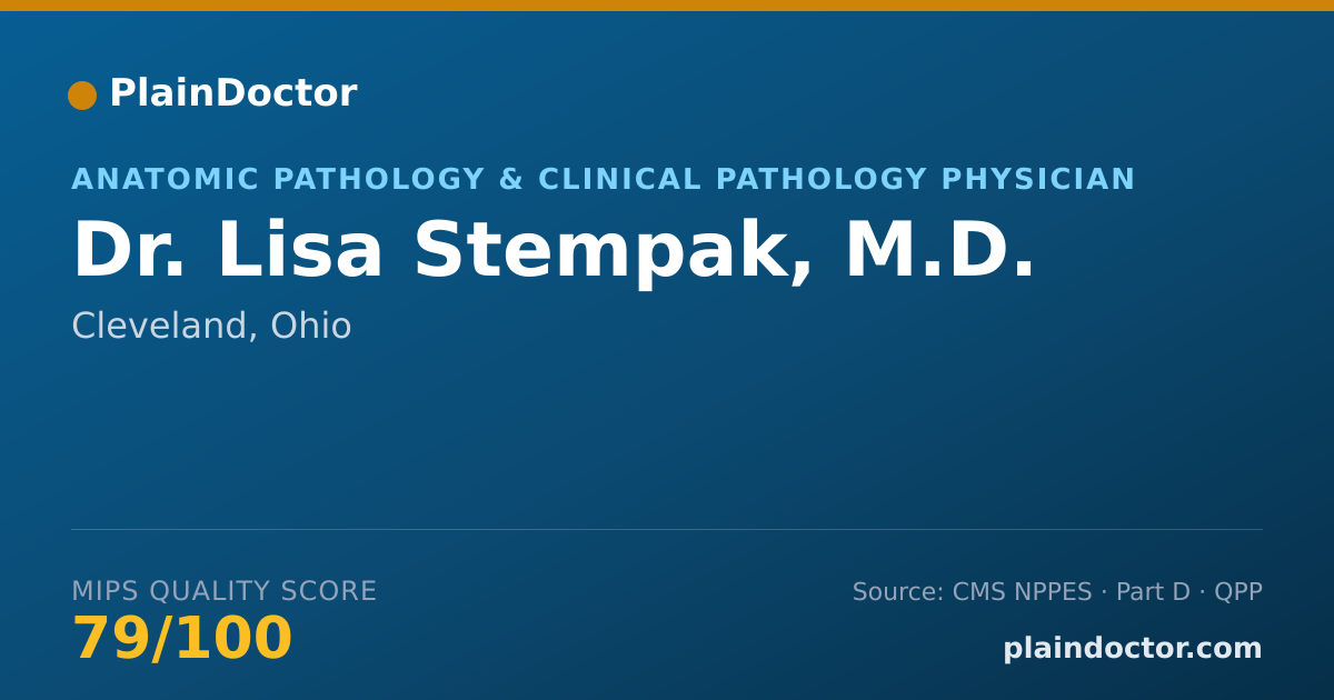 Shareable card for Lisa Stempak, M.D. - Anatomic Pathology & Clinical Pathology Physician, Cleveland, OH