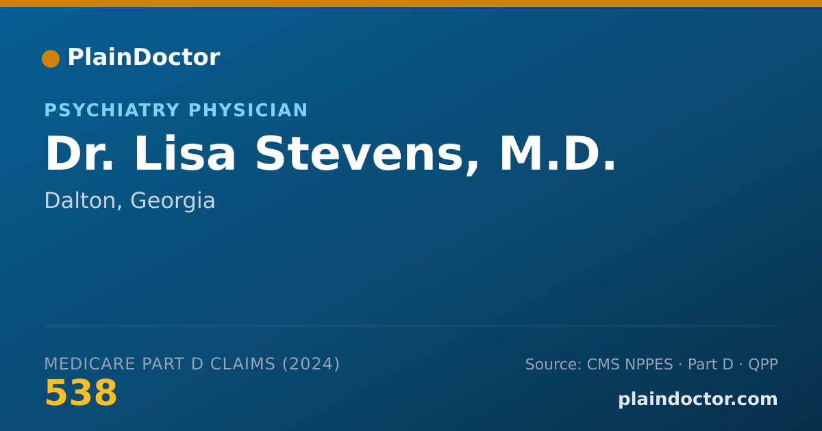 Shareable card for Lisa Stevens, M.D. - Child & Adolescent Psychiatry Physician, Dalton, GA
