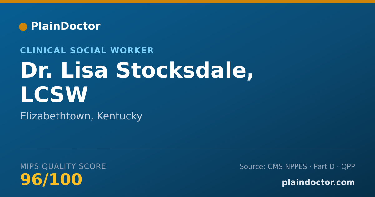 Shareable card for Lisa Stocksdale, LCSW - Clinical Social Worker, Elizabethtown, KY