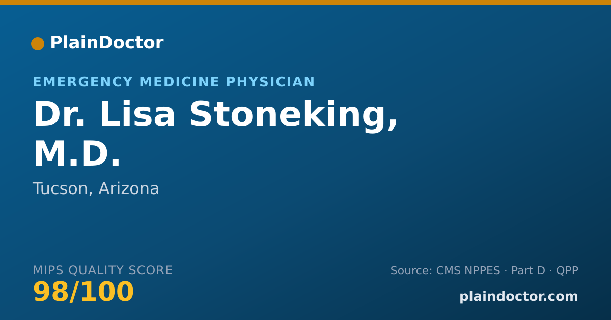 Shareable card for Lisa Stoneking, M.D. - Emergency Medicine Physician, Tucson, AZ