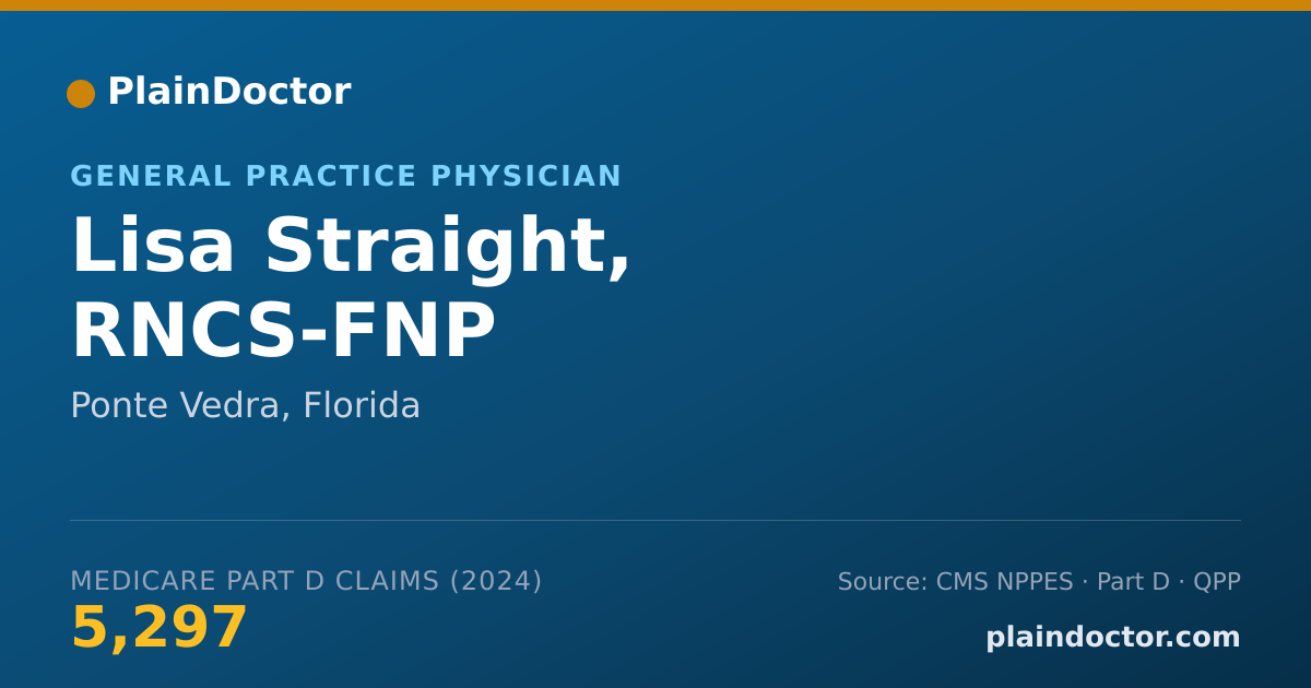 Shareable card for Lisa Straight, RNCS-FNP - General Practice Physician, Ponte Vedra, FL