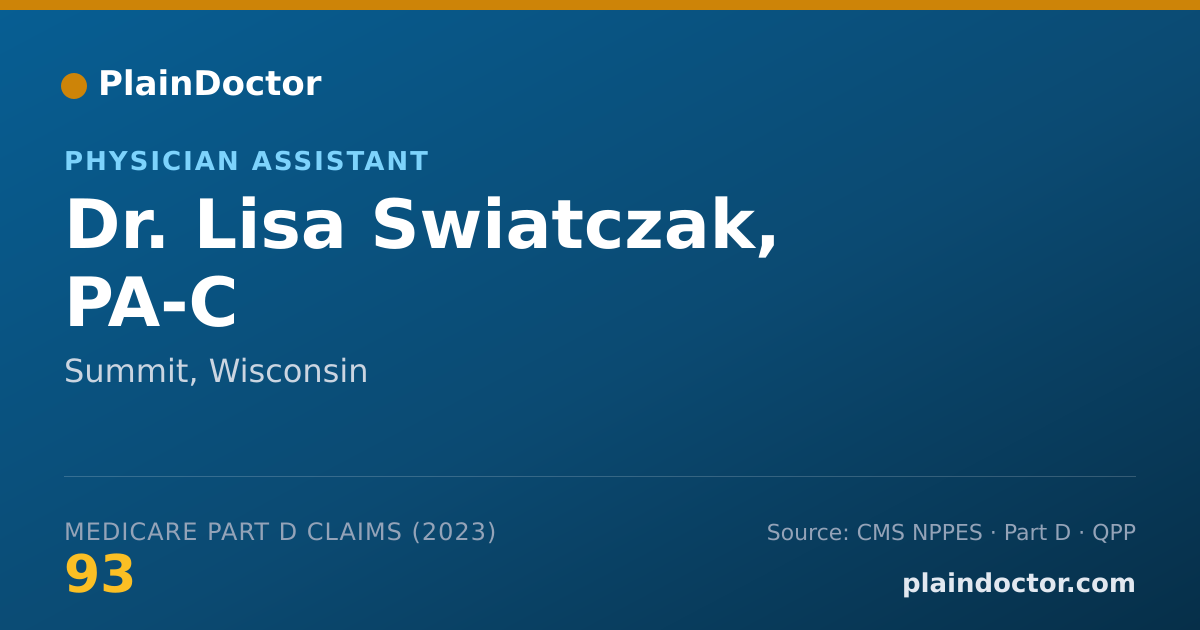 Shareable card for Lisa Swiatczak, PA-C - Physician Assistant, Summit, WI