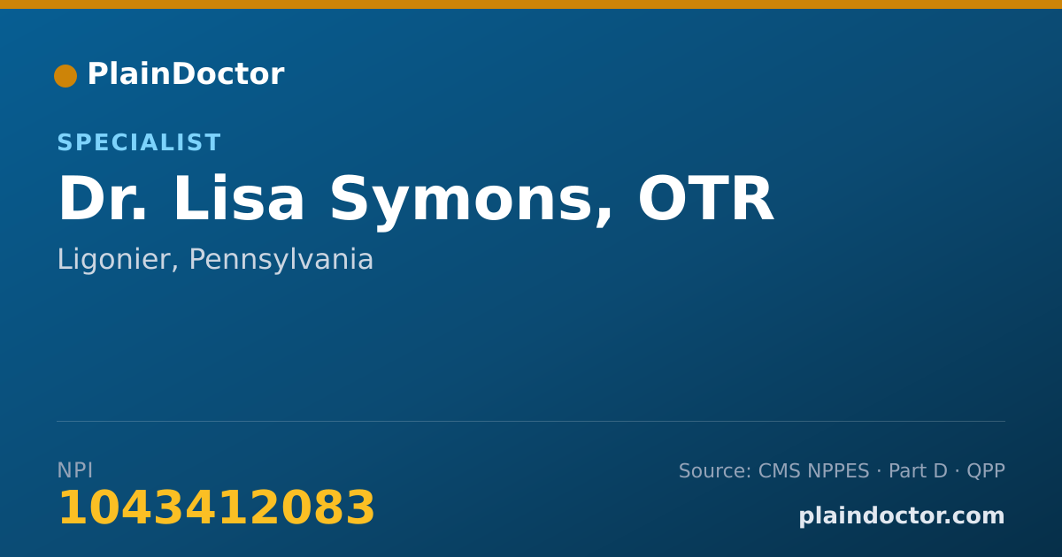 Shareable card for Lisa Symons, OTR - Specialist, Ligonier, PA