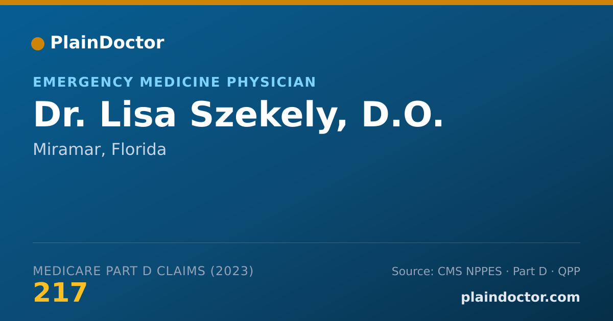 Shareable card for Lisa Szekely, D.O. - Emergency Medicine Physician, Miramar, FL