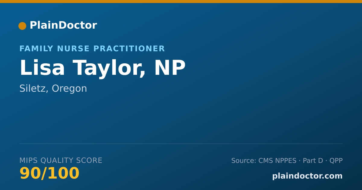 Shareable card for Lisa Taylor, NP - Registered Nurse, Siletz, OR