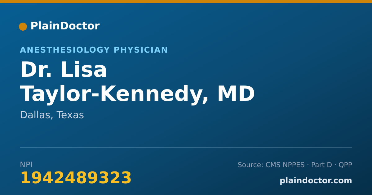 Shareable card for Lisa Taylor-Kennedy, MD - Anesthesiology Physician, Dallas, TX