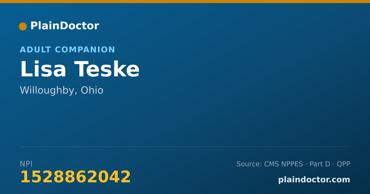 Shareable card for Lisa Teske - Adult Companion, Willoughby, OH