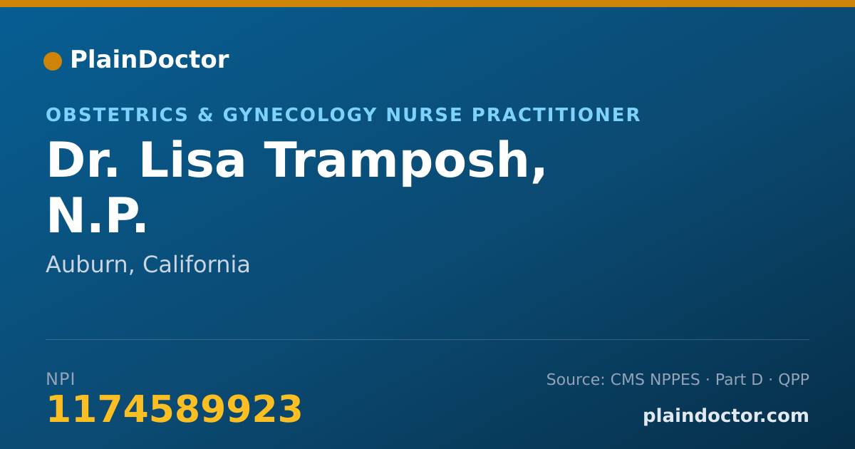 Shareable card for Lisa Tramposh, N.P. - Obstetrics & Gynecology Nurse Practitioner, Auburn, CA