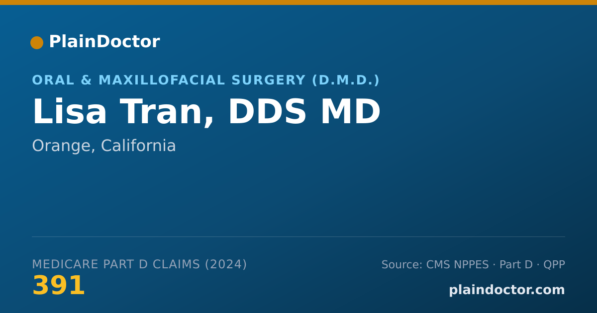 Shareable card for Lisa Tran, DDS MD - Oral and Maxillofacial Surgery (Dentist), Orange, CA