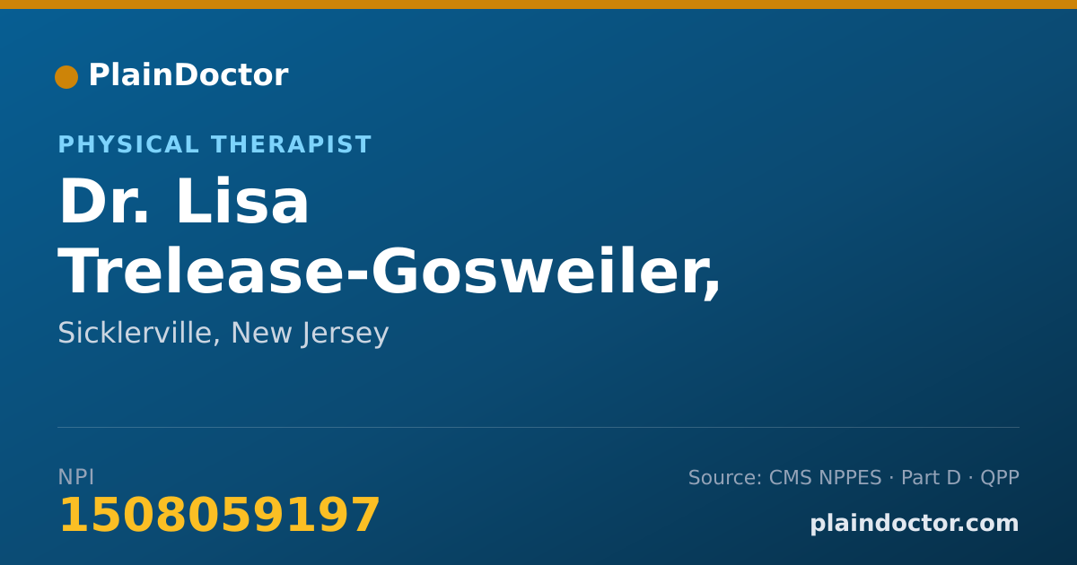 Shareable card for Lisa Trelease-Gosweiler, MSPT - Physical Therapist, Sicklerville, NJ