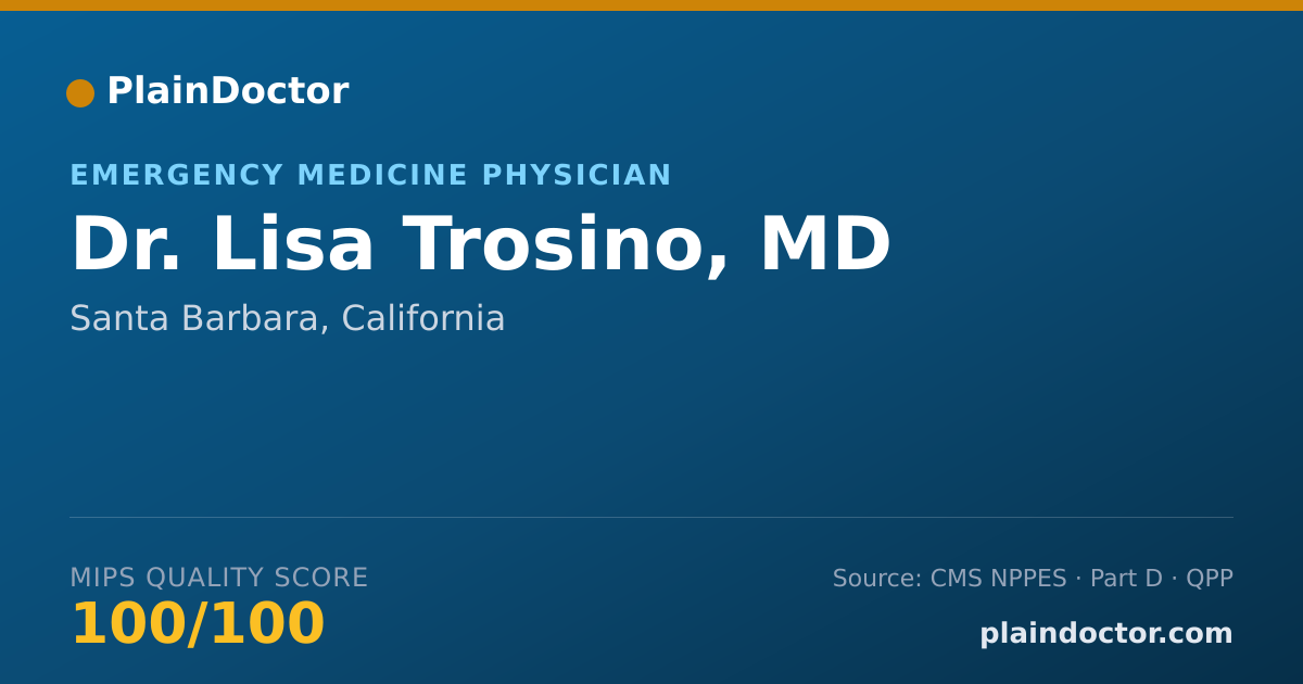 Shareable card for Lisa Trosino, MD - Emergency Medicine Physician, Santa Barbara, CA