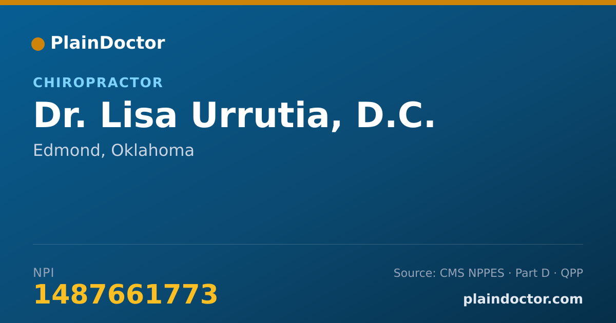 Shareable card for Lisa Urrutia, D.C. - Chiropractor, Edmond, OK