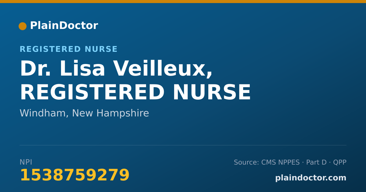 Shareable card for Lisa Veilleux, REGISTERED NURSE - Registered Nurse, Windham, NH