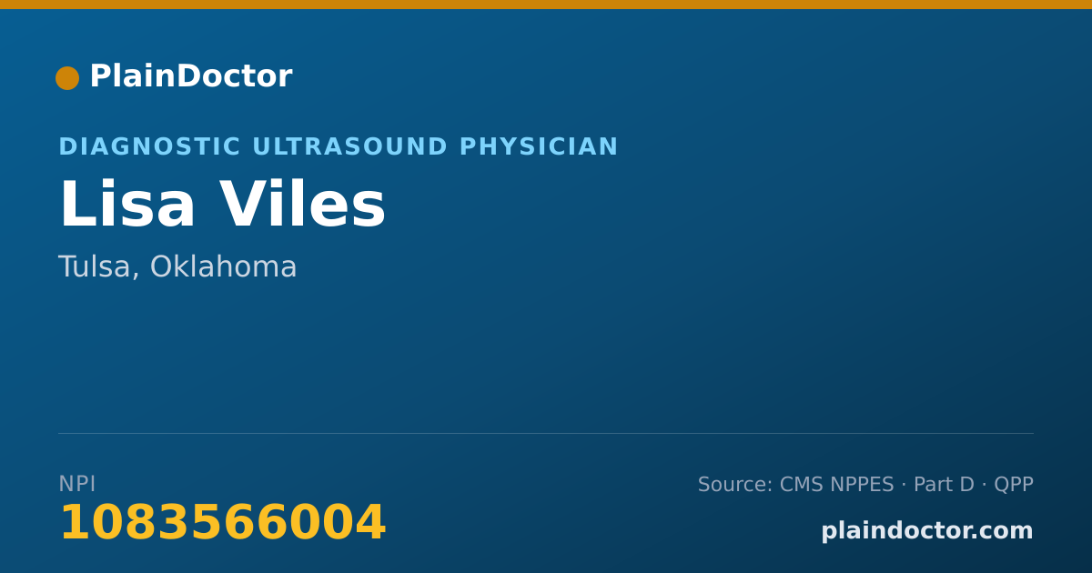 Shareable card for Lisa Viles - Diagnostic Ultrasound Physician, Tulsa, OK