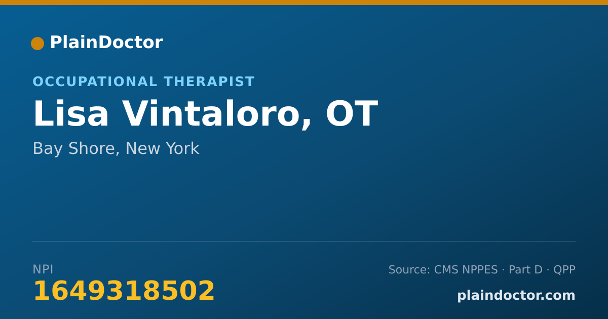 Shareable card for Lisa Vintaloro, OT - Occupational Therapist, Bay Shore, NY