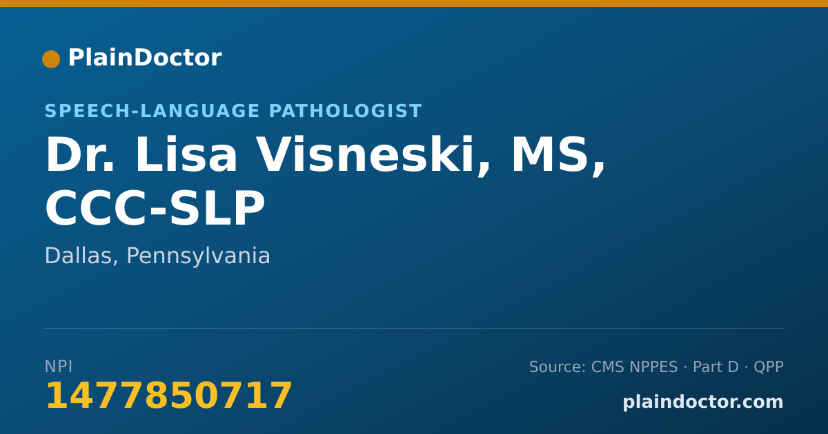 Shareable card for Lisa Visneski, MS, CCC-SLP - Speech-Language Pathologist, Dallas, PA