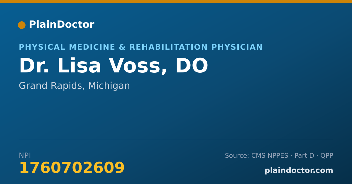 Shareable card for Lisa Voss, DO - Physical Medicine & Rehabilitation Physician, Grand Rapids, MI