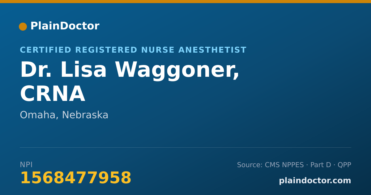 Shareable card for Lisa Waggoner, CRNA - Certified Registered Nurse Anesthetist, Omaha, NE