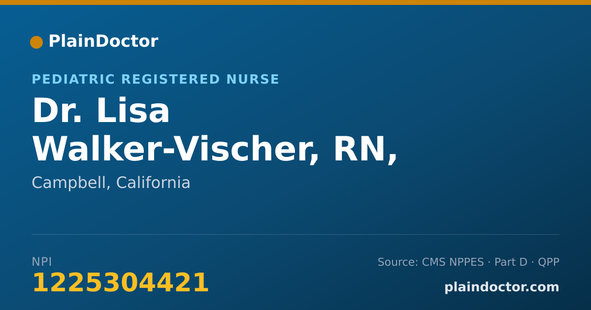 Shareable card for Lisa Walker-Vischer, RN, CNS - Pediatric Registered Nurse, Campbell, CA
