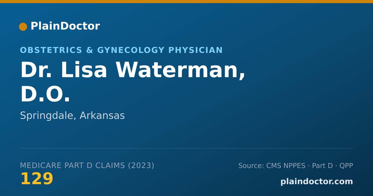Shareable card for Lisa Waterman, D.O. - Obstetrics & Gynecology Physician, Springdale, AR